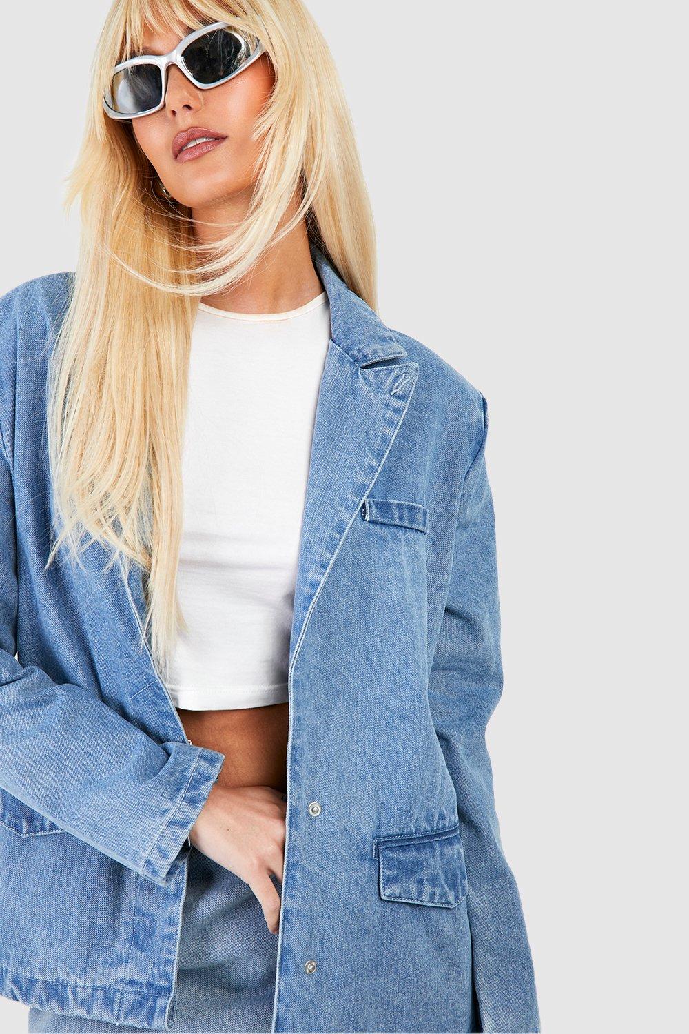 Blue clearance jean blazer